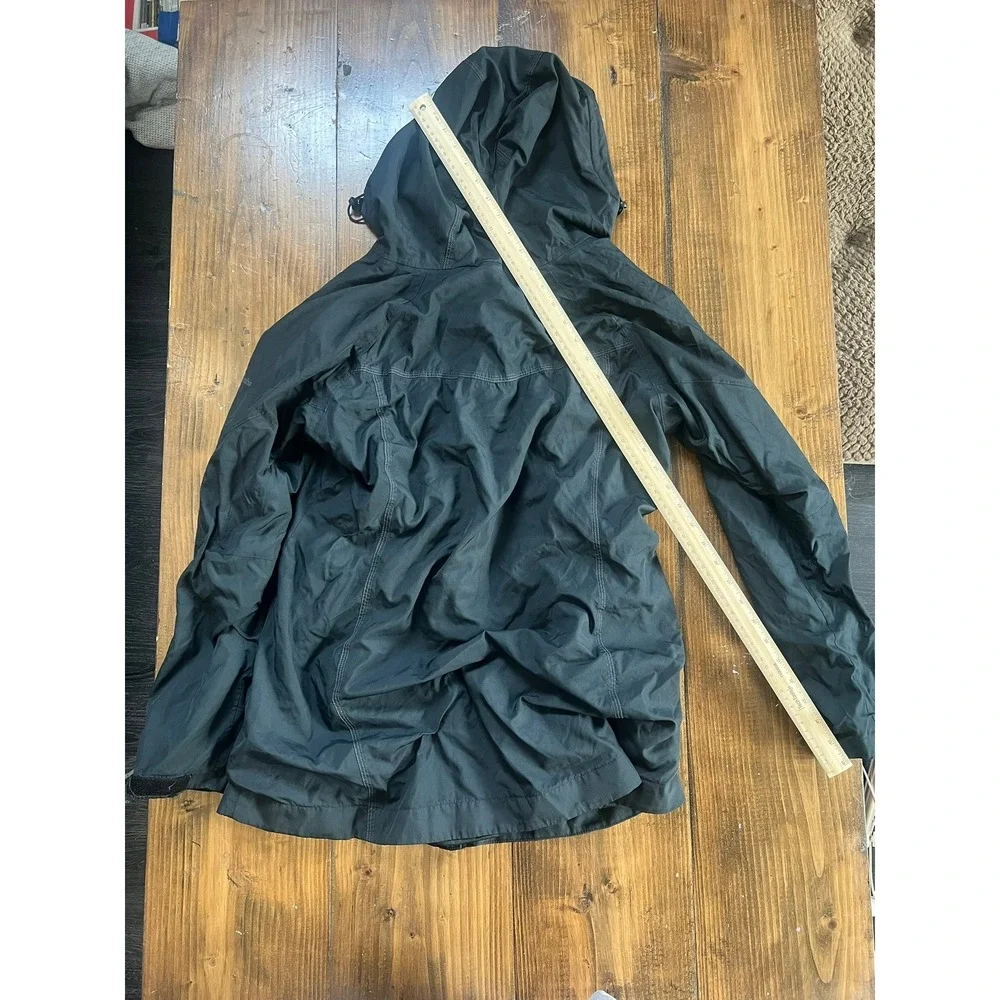 Columbia Womens Black Hooded Rain Jacket Mesh Lined Windbreaker Full Zip Outdoor - Picture 2 of 2